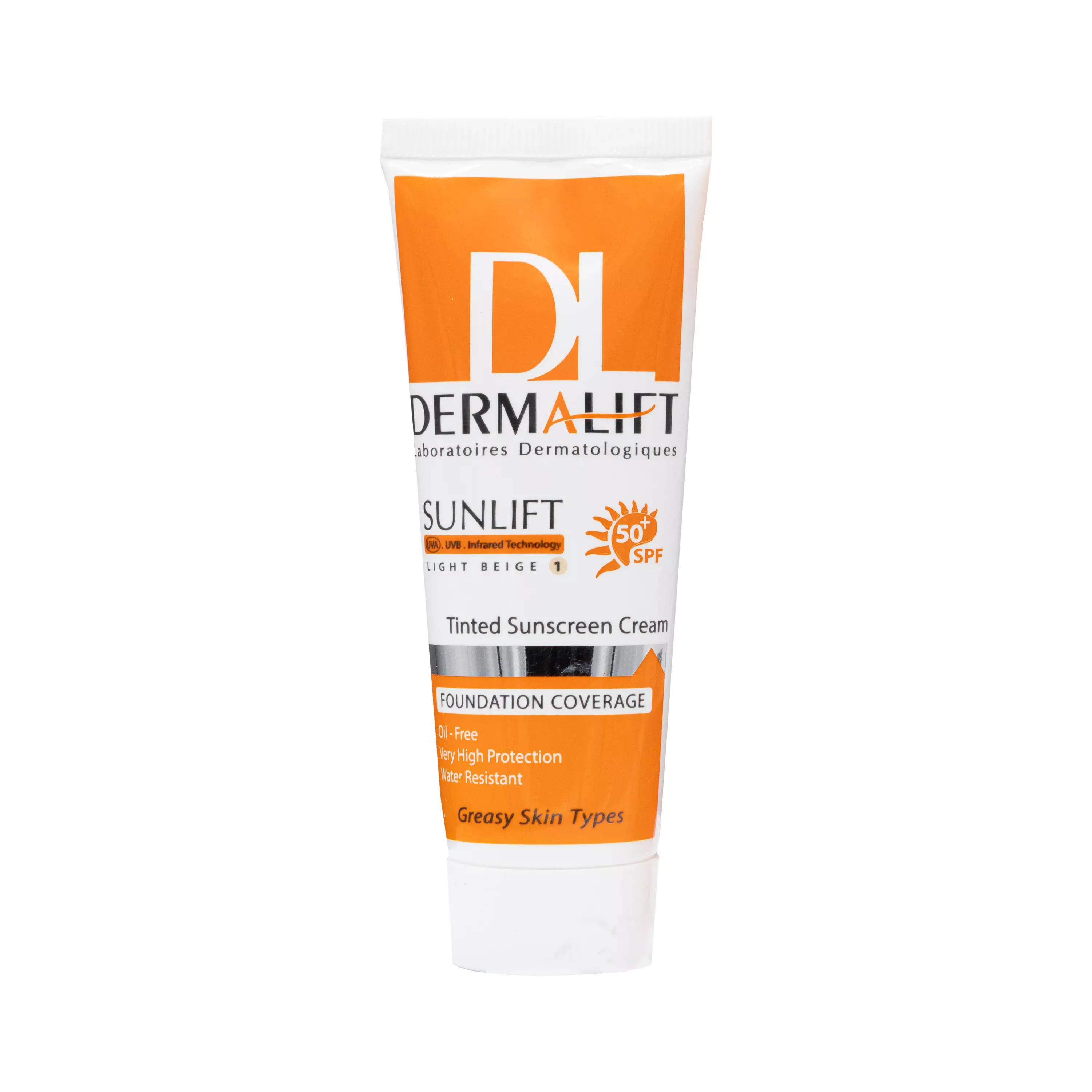 کرم ضد آفتاب SPF50 سانلیفت پوست چرب بژ روشن درمالیفت